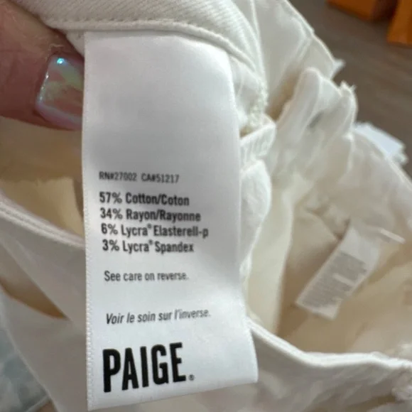 Paige off white ankle denim jeans size 28 - Picture 7 of 7